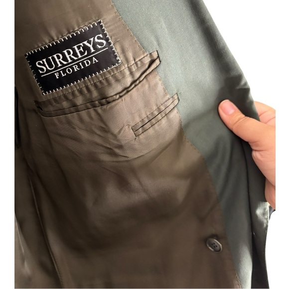 Canali Blazer 56R green sport coat double breasted jacket 100% wool - Picture 5 of 9